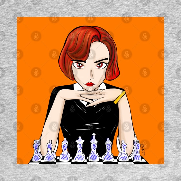 the amazing queen of the gambit in chess beth harmon by jorge_lebeau